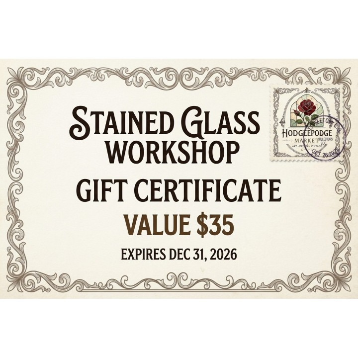 2026 Stained Glass Workshop Gift Certificate