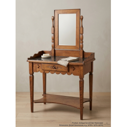 Victorian circa 1920 Solid Tiger Oak Washstand with mirror