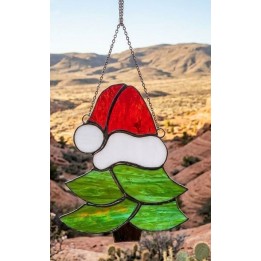 Fall/Winter stained glass Santa Hat Tree Kit